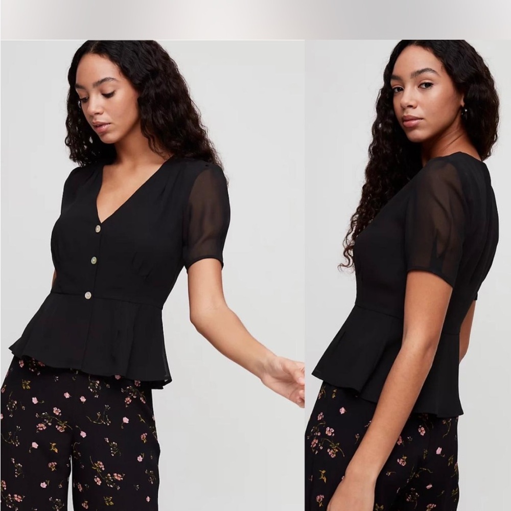 NWOt Aritzia Wilfred Button-Front black  Blouse size 00